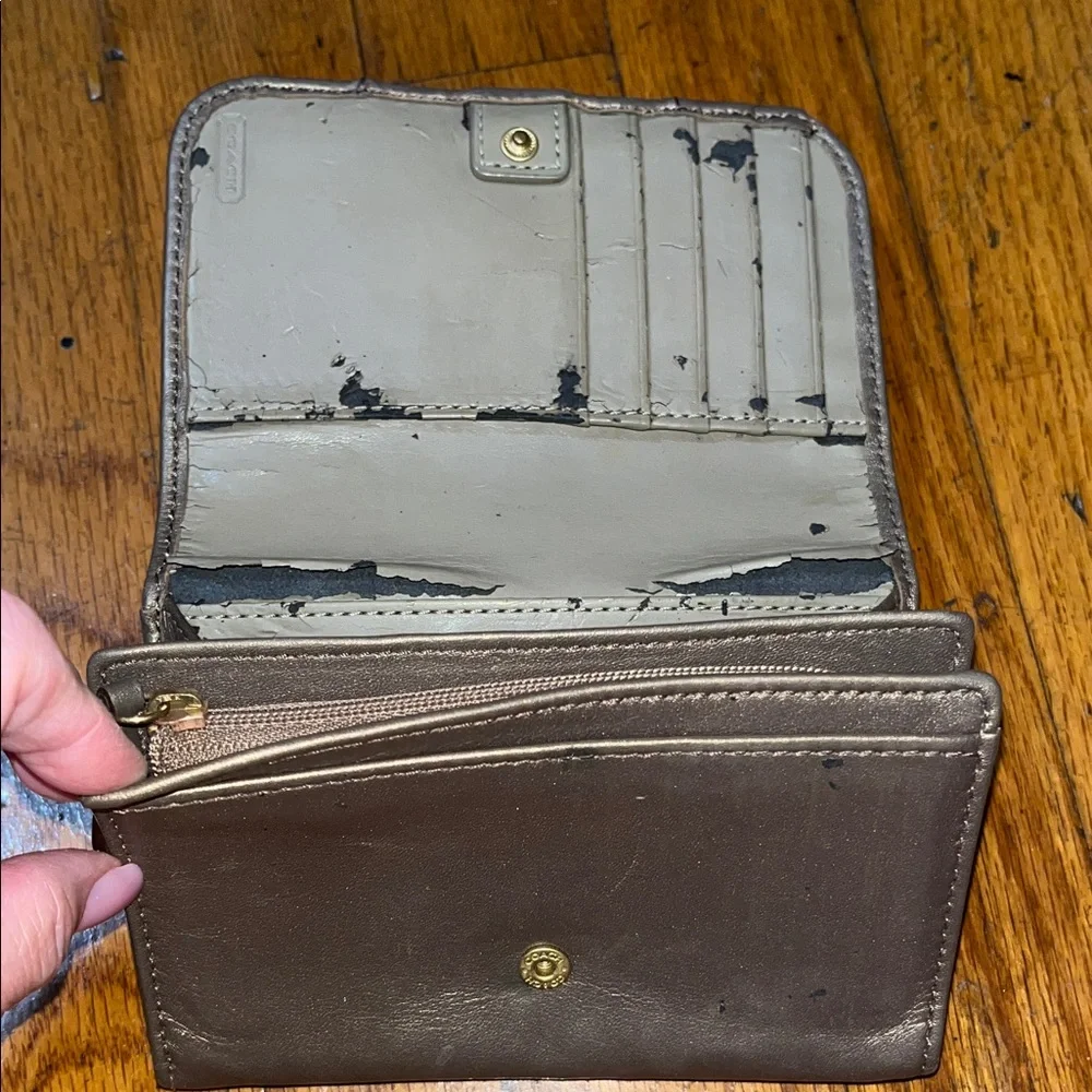Coach Metallic Gold Leather Wallet